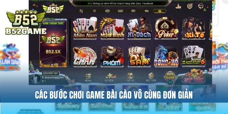 Các bước chơi game vô cùng đơn giản