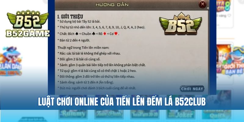 Luật chơi online của tiến lên đếm lá B52club